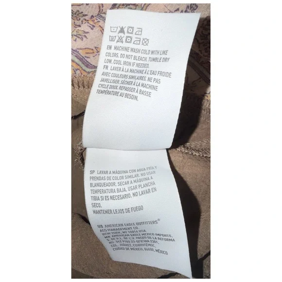 American Eagle - Boho Cottagecore Patchwork Floral Peplum Blouse - Size Small - Picture 9 of 10